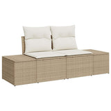 Set Divano da Giardino 10 pcs Beige e Crema Polyrattan