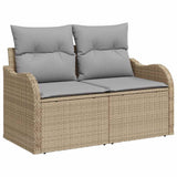 Set Divano da Giardino 8 pcs Beige e Grigio Chiaro polyrattan