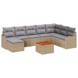 Set Divano da Giardino 9 pcs beige e grigio chiaro