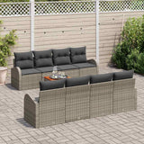 Set Divano da Giardino 9 pcs Grigio polyrattan