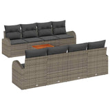 Set Divano da Giardino 9 pcs Grigio polyrattan
