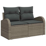 Set Divano da Giardino 9 pcs Grigio polyrattan