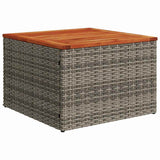Set Divano da Giardino 9 pcs Grigio e Blu Navy polyrattan