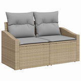Set Divano da Giardino 8 pcs Beige e Grigio Chiaro polyrattan