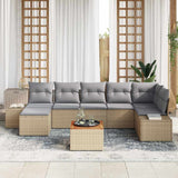 Set Divano da Giardino 8 pcs beige e grigio chiaro