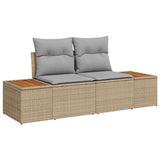 Set Divano da Giardino 4 pcs Beige e Grigio Chiaro Polyrattan