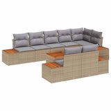 Set Divano da Giardino 8 pcs Beige e Grigio Chiaro Polyrattan