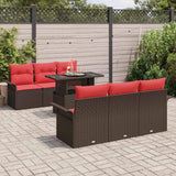Set Divano da Giardino 7 pcs Marrone Rattan in Polipropilene