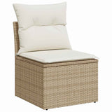 Set Divano da Giardino 7 pcs Beige Rattan in Polipropilene
