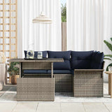 Set Divano da Giardino 5 pcs Grigio Rattan in Polipropilene