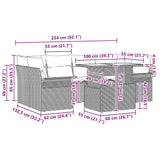 Set Divano da Giardino 7 pcs Grigio chiaro Poly Rattan