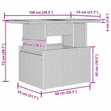 Set Divano da Giardino con cuscino 7 pcs Grigio Poly Rattan