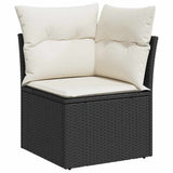 Set Divano da Giardino 10 pcs Nero Rattan in Polipropilene