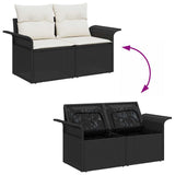 Set Divano da Giardino 10 pcs Nero Rattan in Polipropilene