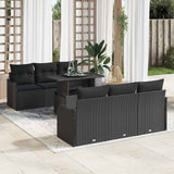 Set Divano da Giardino 7 pcs Nero Rattan in Polipropilene
