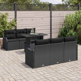 Set Divano da Giardino 7 pcs Nero Rattan in Polipropilene