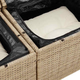 Set Divano da Giardino 8 pcs Beige Rattan in Polipropilene