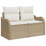 Set Divano da Giardino 8 pcs Beige Rattan in Polipropilene