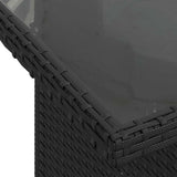 Set Divano da Giardino con cuscino 7 pcs Nero Poly Rattan