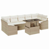 Set Divano da Giardino con cuscino 8 pcs Beige polyrattan