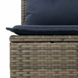 Set Divano da Giardino con cuscino 7 pcs Grigio e Blu Navy