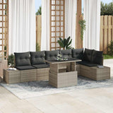 Set Divano da Giardino 7 pcs Grigio chiaro Poly Rattan