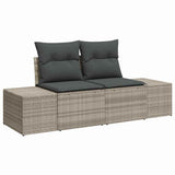 Set Divano da Giardino 7 pcs Grigio chiaro Poly Rattan