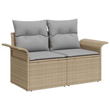 Set Divano da Giardino 5 pcs Beige Poly Rattan