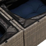 Set Divano da Giardino 7 pcs Grigio Poly Rattan