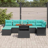 Set Divano da Giardino con archiviazione 8 pcs Nero Poly Rattan