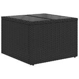 Set Divano da Giardino 6 pcs Nero e Turchese polyrattan