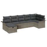 Set Divano da Giardino con cuscino 7 pcs Grigio polyrattan