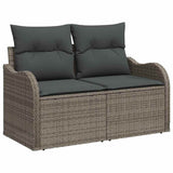 Set Divano da Giardino con cuscino 6 pcs Grigio Poly Rattan