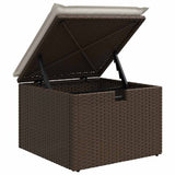 Set di divani con cuscino Marrone e Crema polyrattan