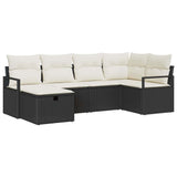 Set di divani con cuscino Nero e Crema polyrattan