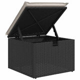 Set di divani con cuscino Nero e Crema polyrattan