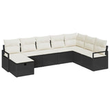 Set di divani con cuscino 8 pcs Nero e Crema polyrattan