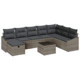 Set Divano da Giardino con cuscino 9 pcs polyrattan