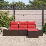 Set Divano da Giardino con cuscino 4 pcs polyrattan