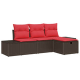 Set Divano da Giardino con cuscino 4 pcs polyrattan