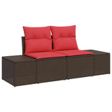 Set Divano da Giardino con cuscino 4 pcs polyrattan