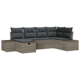 Set Divano da Giardino con cuscino 6 pcs Grigio polyrattan