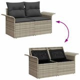 Set Divano da Giardino 5 pcs Grigio chiaro Poly Rattan