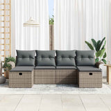 Set Divano da Giardino con cuscino 6 pcs Grigio Poly Rattan