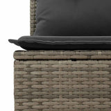 Set Divano da Giardino con cuscino 8 pcs Grigio Poly Rattan