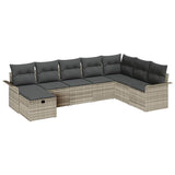 Set Divano da Giardino 8 pcs Grigio chiaro Poly Rattan