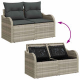 Set Divano da Giardino 5 pcs Grigio chiaro Poly Rattan
