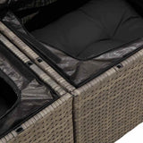 Set Divano da Giardino con cuscino 8 pcs Grigio Poly Rattan