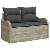 Set Divano da Giardino 8 pcs Grigio chiaro Poly Rattan