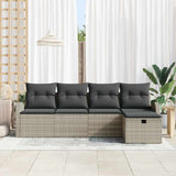 Set Divano da Giardino 5 pcs Grigio chiaro Poly Rattan